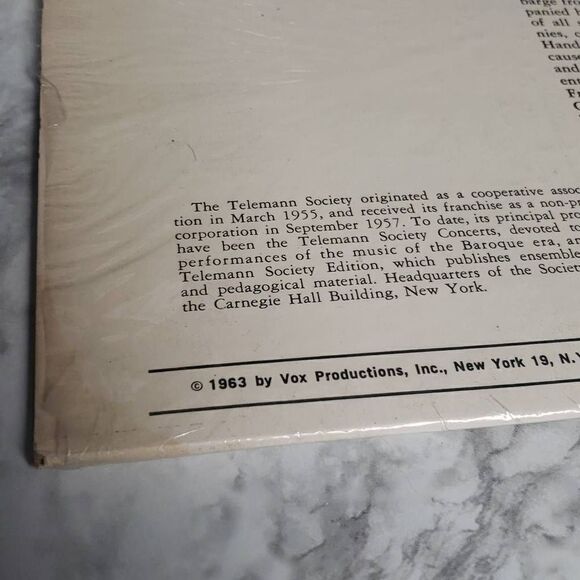 Handel Telemann Society Orchestra Classical Vinyl Record - Picture 5 of 15